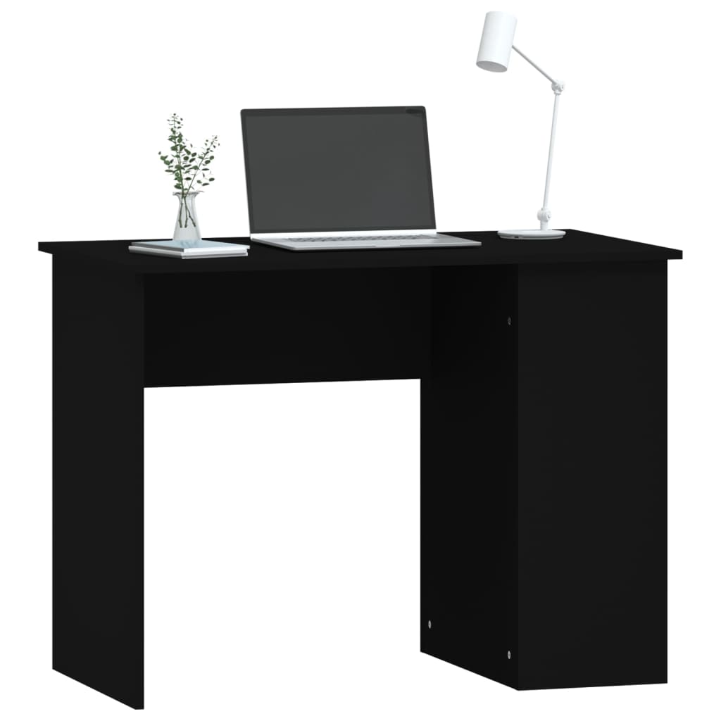 Desk Black 100x55x75 Engineered Wood